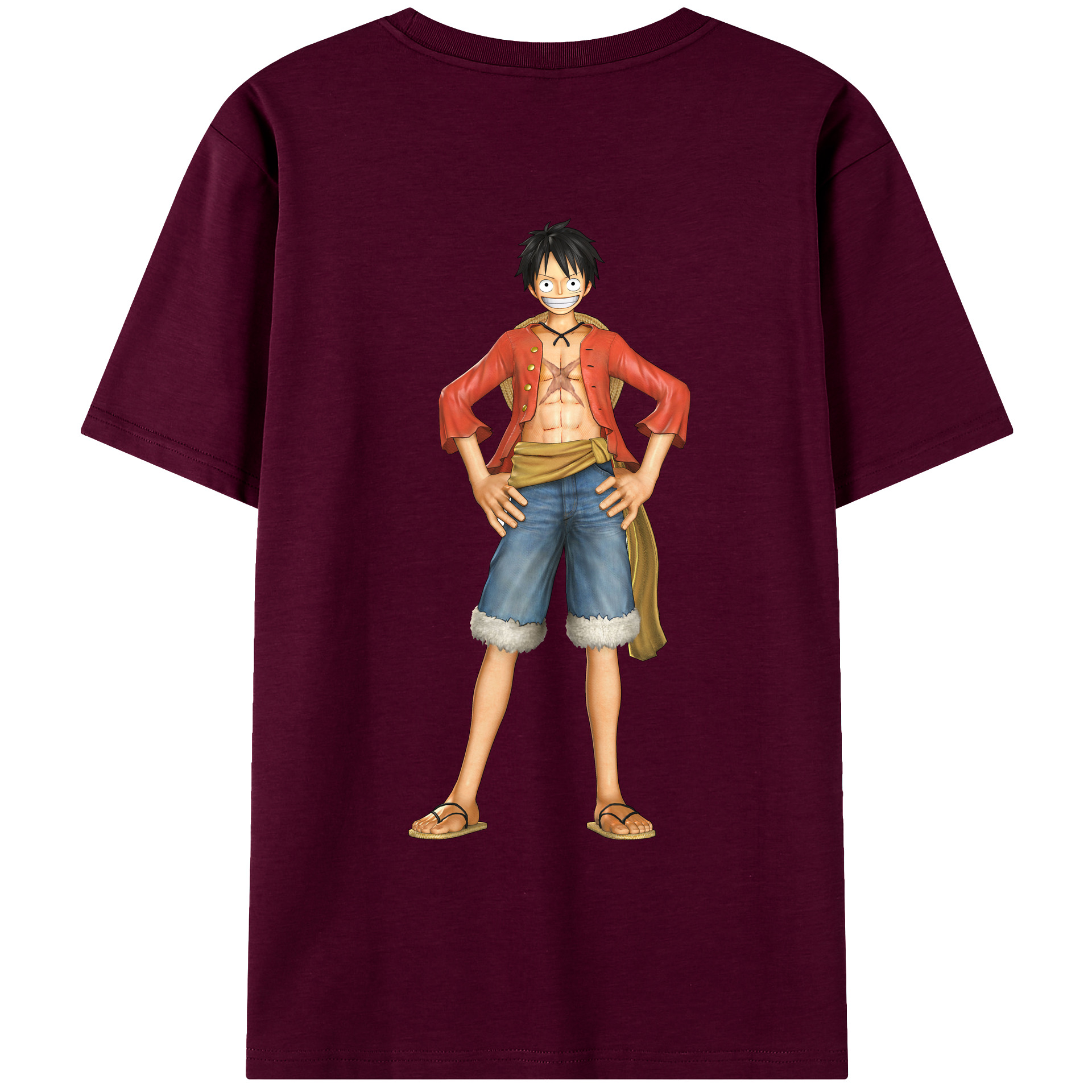 ワンピース モンキー・D・ルフィ ONE PIECE Monkey D. Luffy レディース半袖Tシャツ(バックプリント)